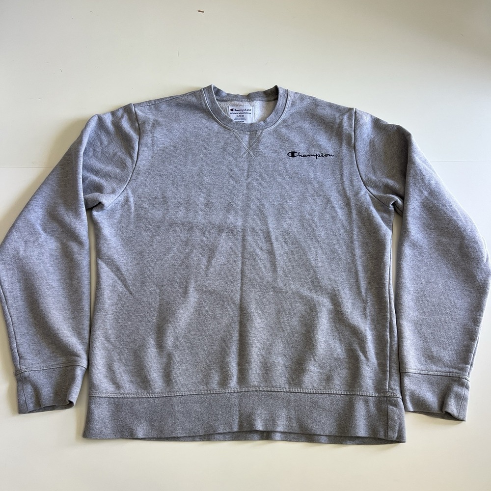 Champion Sweatshirt Grey‎ Crew Neck Cotton Jumper Size Large Medium
